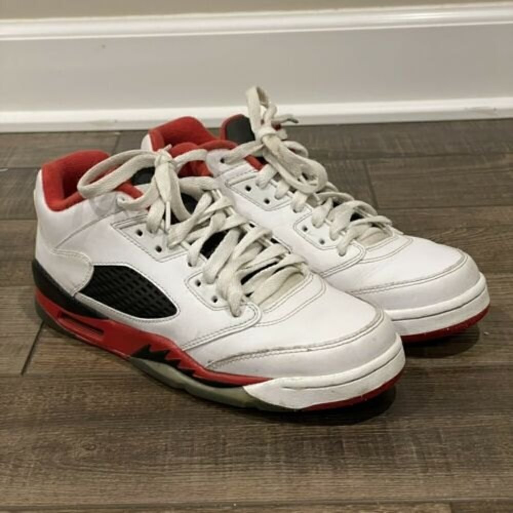 Nike Air Jordan 5 Retro Low Fire Red/White/Black 314338-101 Youth Size 6Y
